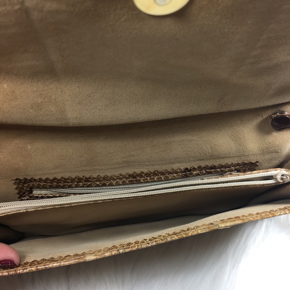 Vintage Womens Cobra Snake Skin Clutch Purse - Picture 8 of 8